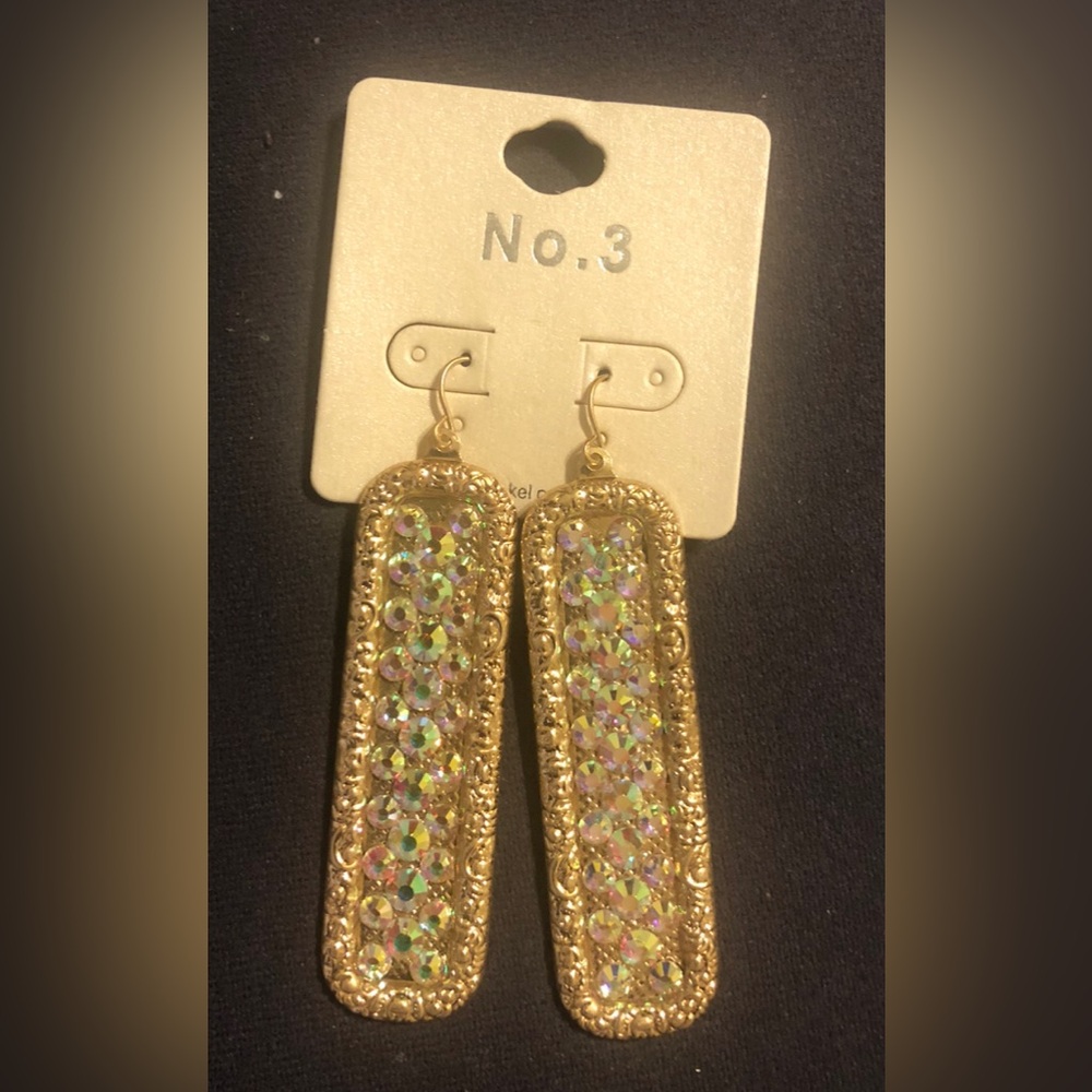 Gold Crystal Drop Earrings
